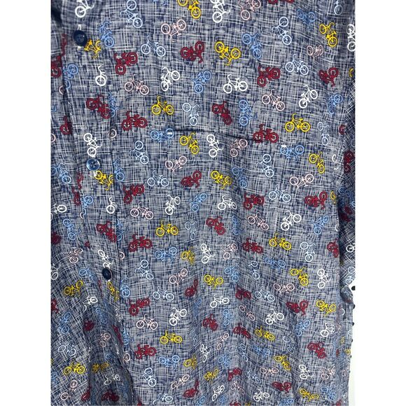 Johnston & Murphy bicycle print button down shirt size XXL - Picture 3 of 5